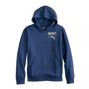 Boy's NASA "Explore More" Hoodie Color: Light Navy, Size: XL (18-20)